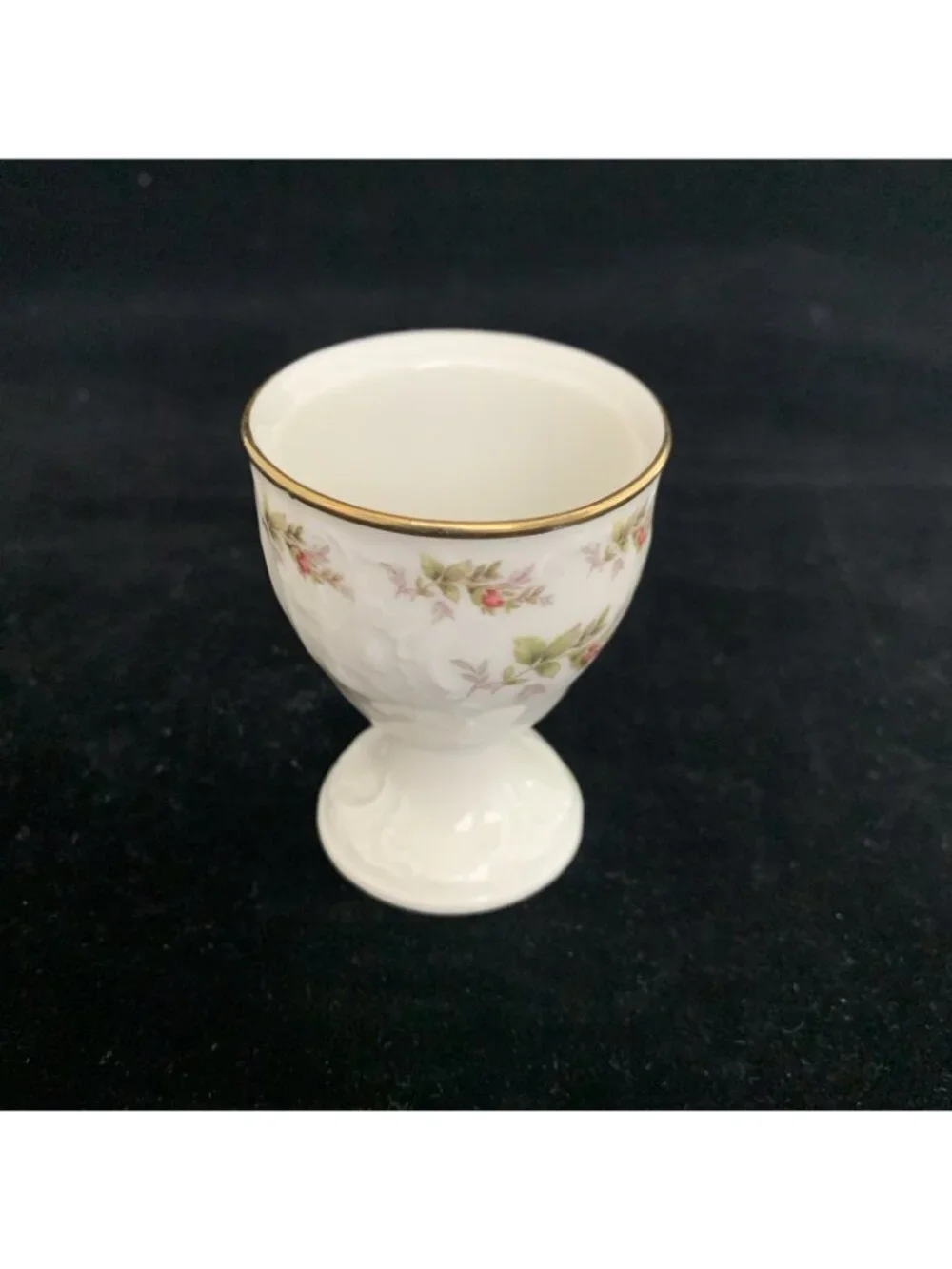 Rosenthal Sanssouci Floral Footed Egg Cup Gold Trim Porcelain Germany Vintage